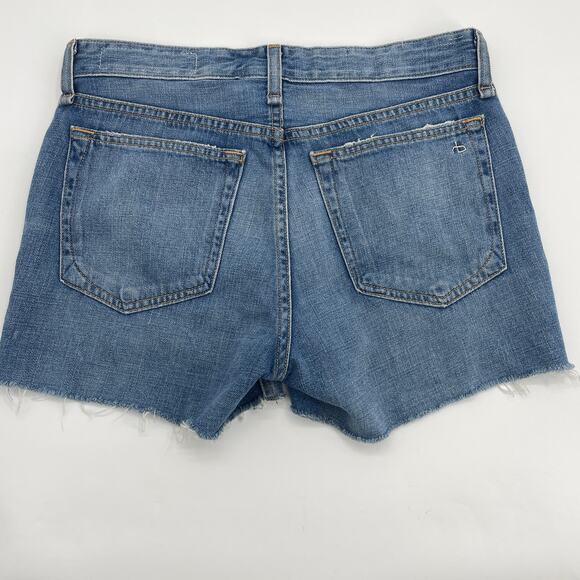 RAG & BONE Shorts Dre Low Rise Distressed Cut Off Denim Womens Size 25 - Picture 2 of 7